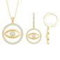 Certified Moissanite Evil Eye Necklace and Earrings Set