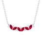Marquise Cut Ruby and Diamond Stackable Necklace