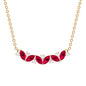 Marquise Cut Ruby and Diamond Stackable Necklace