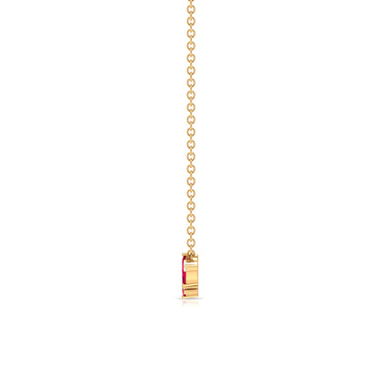 Marquise Cut Ruby and Diamond Stackable Necklace