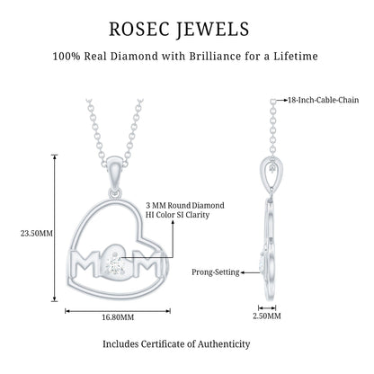 MOM Necklace with Natural Diamond