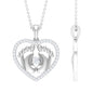 Moissanite Mothers Day Necklace with Baby Feet