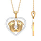 Moissanite Mothers Day Necklace with Baby Feet