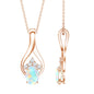 Natural Oval Ethiopian Opal and Moissanite Teardrop Necklace With Chain