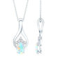 1.2 Carat Oval Ethiopian Opal Teardrop Pendant in Silver