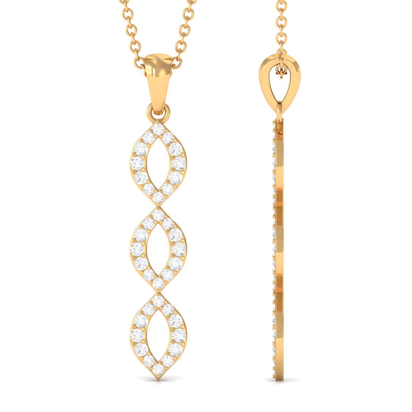 Round Moissanite Infinity Dangle Pendant