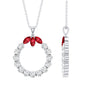 Lab Created Ruby and Moissanite Eternity Pendant Necklace