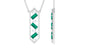 Real Emerald Geometric Dangle Necklace with Diamond