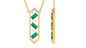 Real Emerald Geometric Dangle Necklace with Diamond
