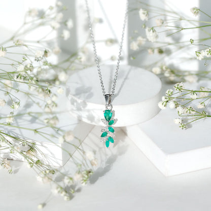 Genuine Emerald and Diamond Designer Bridal Necklace
