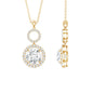 2 Carat Round Moissanite Wedding Dangle Necklace with Halo