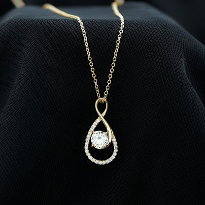 Certified Moissanite Infinity Pendant Necklace for Women