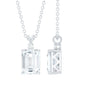 1.8 Carat Solitaire Moissanite Emerald Cut Pendant Necklace