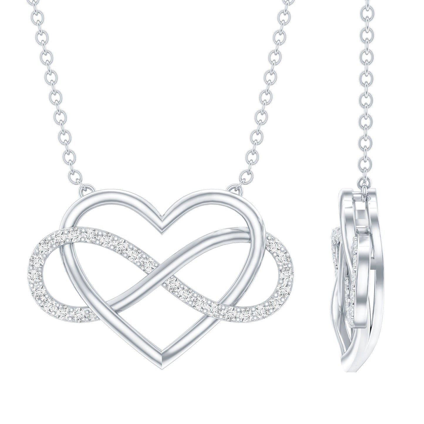 Certified Moissanite Infinity Heart Necklace