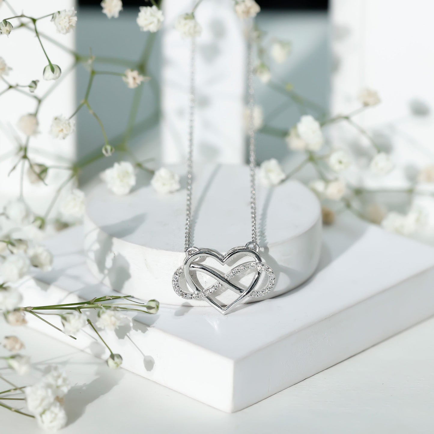 Certified Moissanite Infinity Heart Necklace