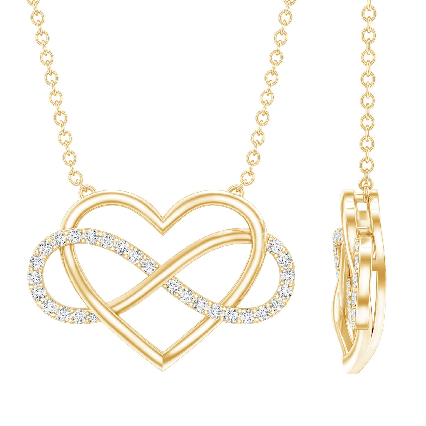 Certified Moissanite Infinity Heart Necklace