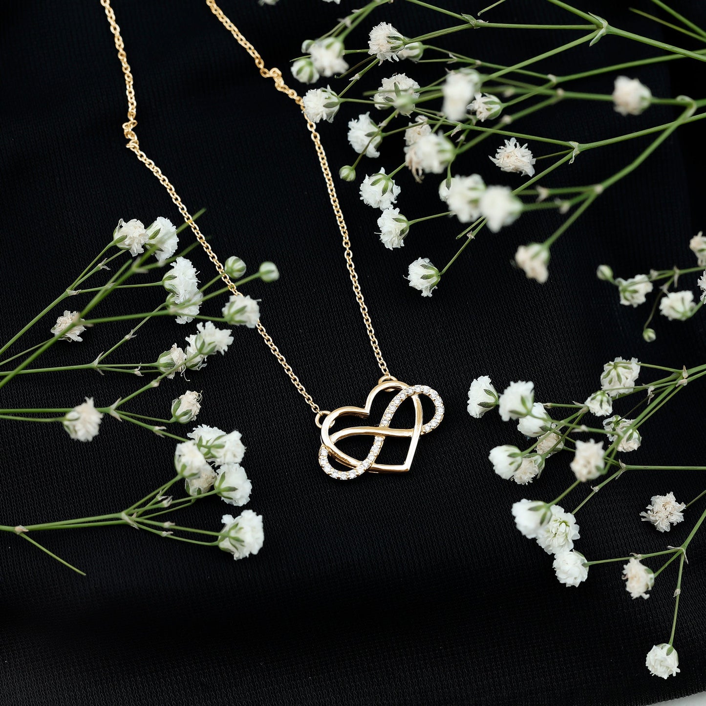 Certified Moissanite Infinity Heart Necklace