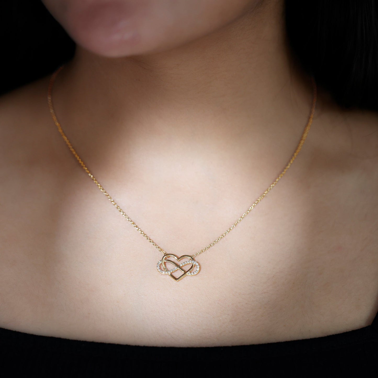 Certified Moissanite Infinity Heart Necklace