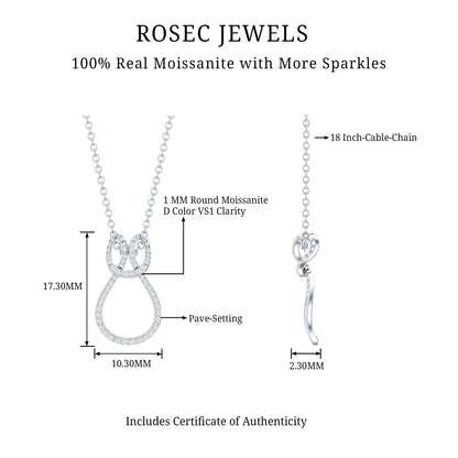 Classic Moissanite Twisted Infinity Pendant Necklace