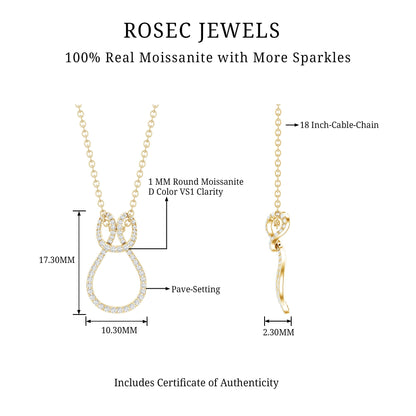 Classic Moissanite Twisted Infinity Pendant Necklace