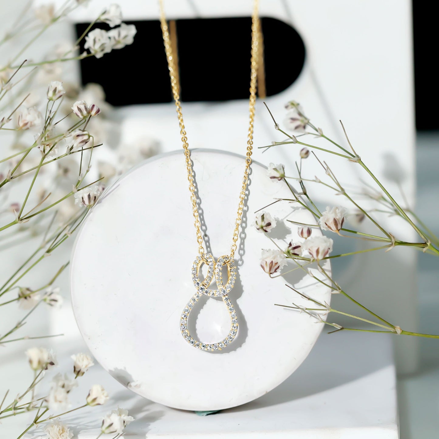 Classic Moissanite Twisted Infinity Pendant Necklace