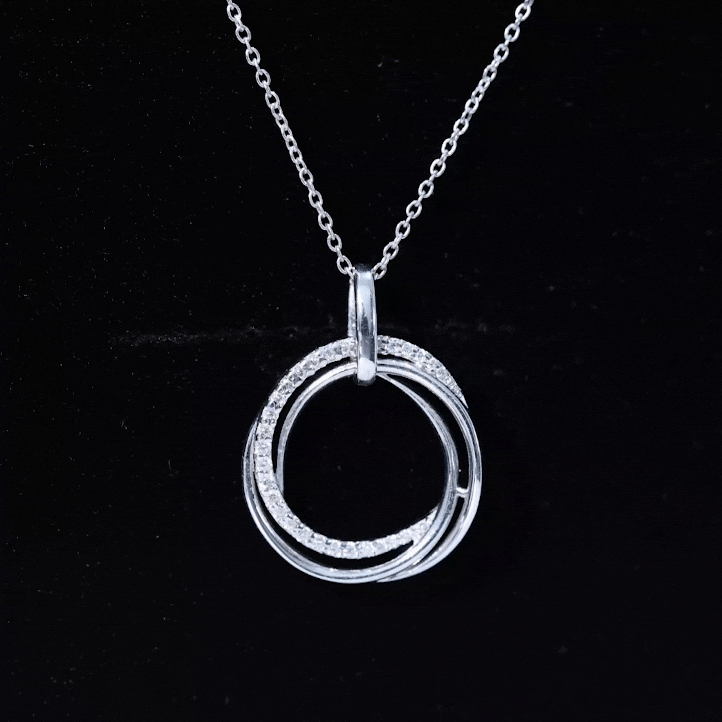 Womens Moissanite Eternity Necklace With Chain