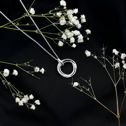 Womens Moissanite Eternity Necklace With Chain