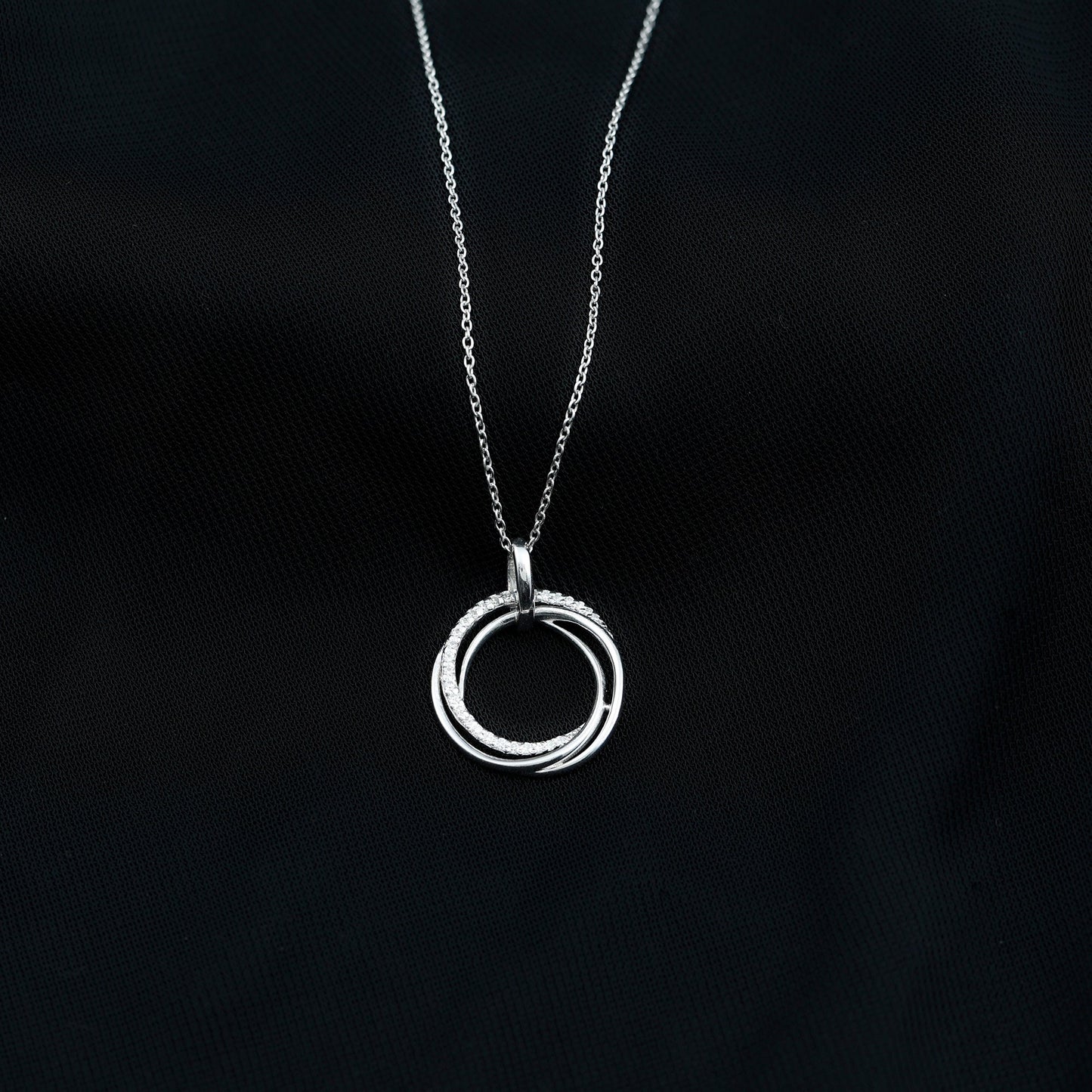 Womens Moissanite Eternity Necklace With Chain