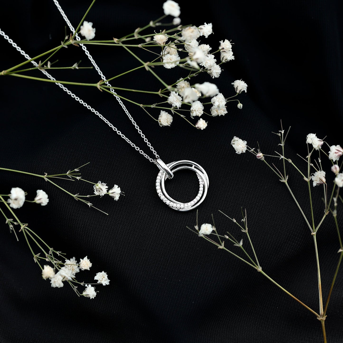 Certified Moissanite Open Circle Necklace for Women