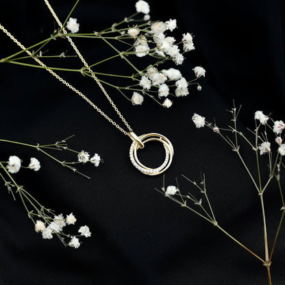 Womens Moissanite Eternity Necklace With Chain