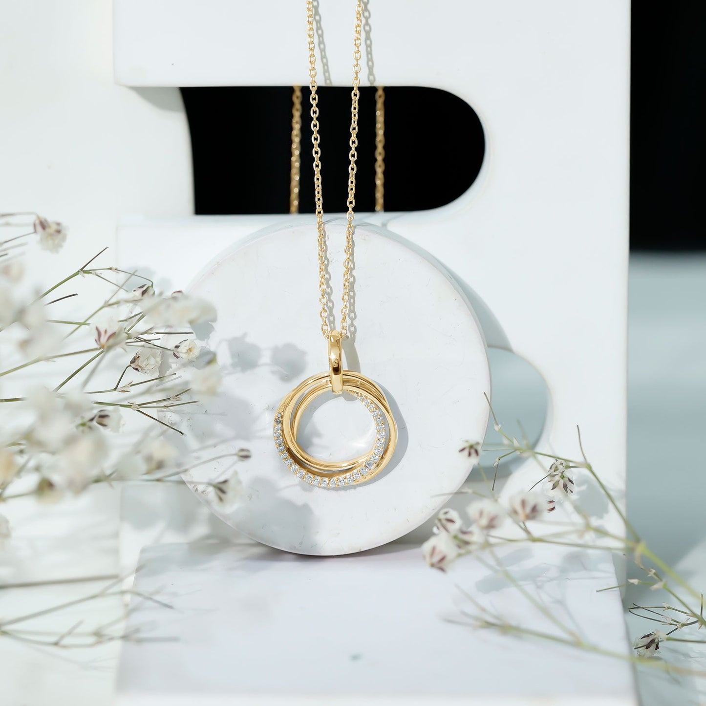 Womens Moissanite Eternity Necklace With Chain