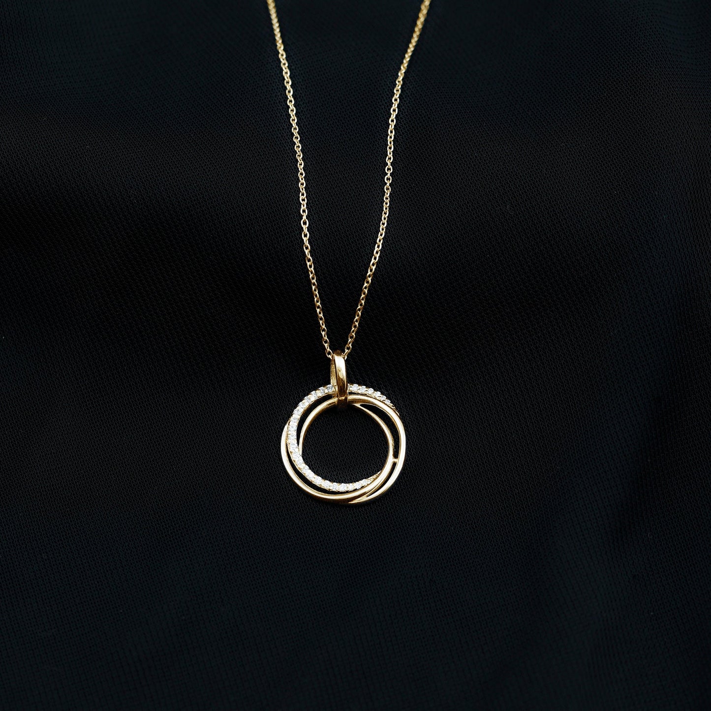 Womens Moissanite Eternity Necklace With Chain