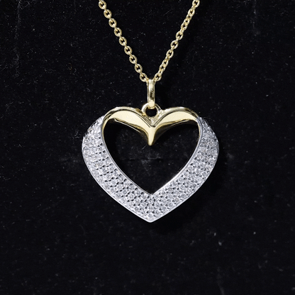 Certified Moissanite Heart Bridal Necklace With Chain