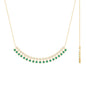 Certified Lab Grown Emerald Curved Bar Necklace