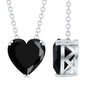 2 Carat Heart Shape Black Spinel Solitaire Necklace in Double Prong Setting