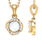 Moonstone and Diamond Flower Pendant Necklace