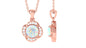 0.8 Carat Round Shape Ethiopian Opal and Diamond Flower Necklace