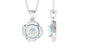 0.8 Carat Round Shape Ethiopian Opal and Diamond Flower Necklace