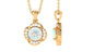 0.8 Carat Round Shape Ethiopian Opal and Diamond Flower Necklace