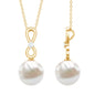 8 Carat Round Freshwater Pearl Drop Infinity Pendant with Diamond