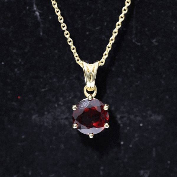 2.3 Carat Garnet Solitaire Pendant with Decorative Bail