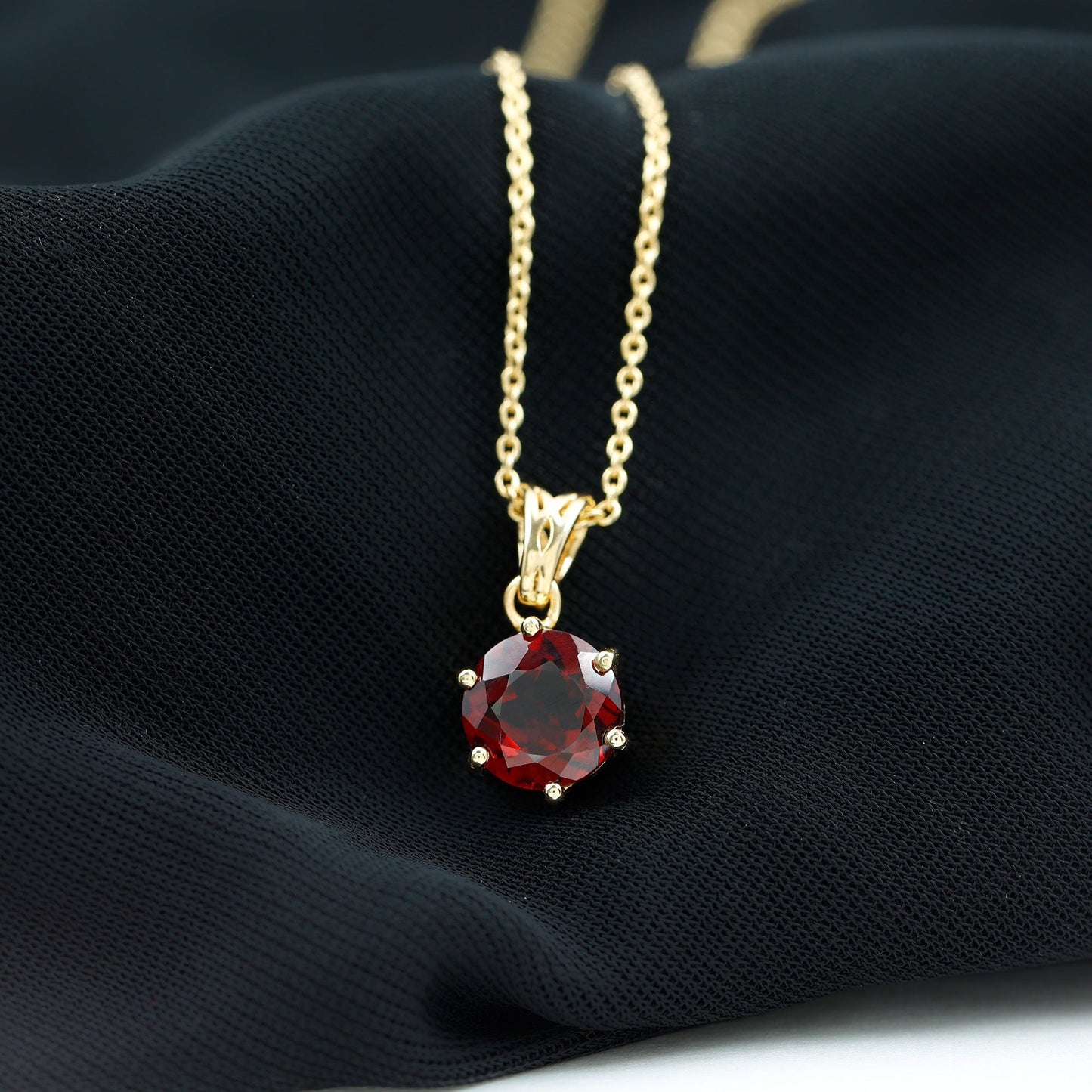 2.3 Carat Garnet Solitaire Pendant with Decorative Bail