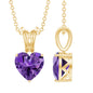 2 Carat Heart Shape Amethyst Pendant Necklace With Chain