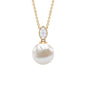 8 Carat Freshwater Pearl Drop Pendant with Diamond