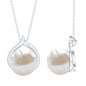 11 Carat White Pearl Solitaire Necklace with Diamond