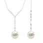 Natural Freshwater Pearl Bridal Necklace With Lab Diamond