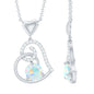 Ethiopian Opal Heart Pendant Necklace with Diamond
