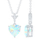 0.75 Carat Heart Shape Ethiopian Opal Necklace With Chain