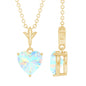 0.75 Carat Heart Shape Ethiopian Opal Necklace With Chain