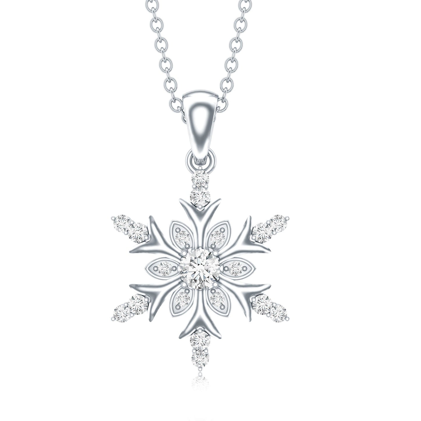 Certified Diamond Snowflake Christmas Necklace